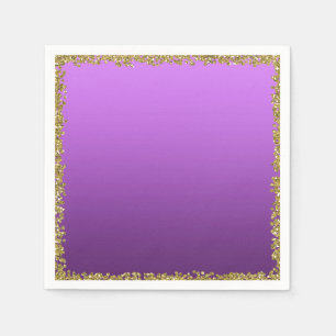 Serviette En Papier Fête scintillante glamour à paillettes dorées trem
