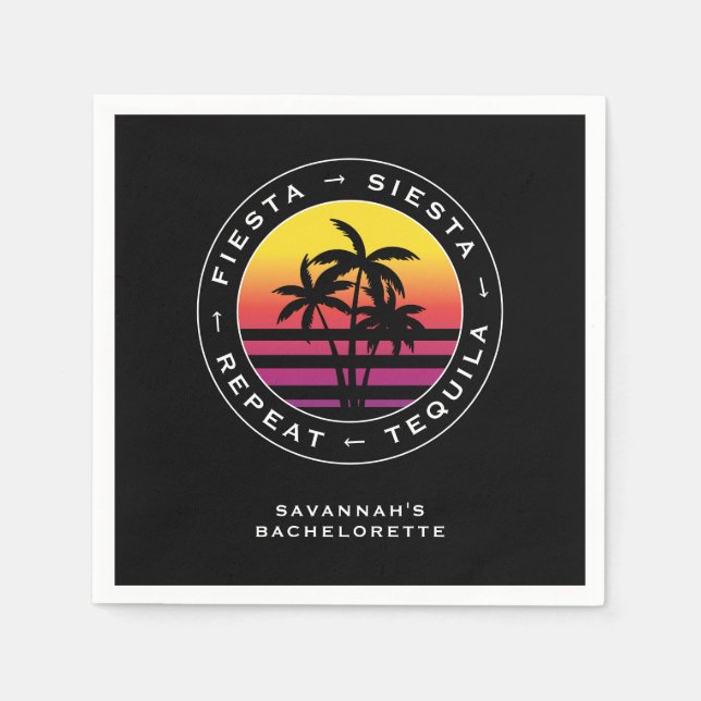 Serviette En Papier Fête Sieste Tequila Répéter Enterrement de Vie de  (Devant)