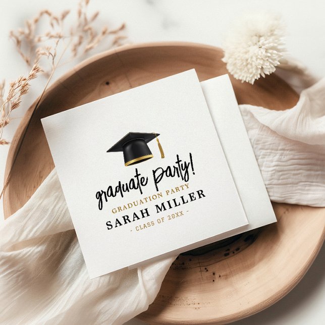 Serviette En Papier Fête simple moderne de graduation (Créateur téléchargé)
