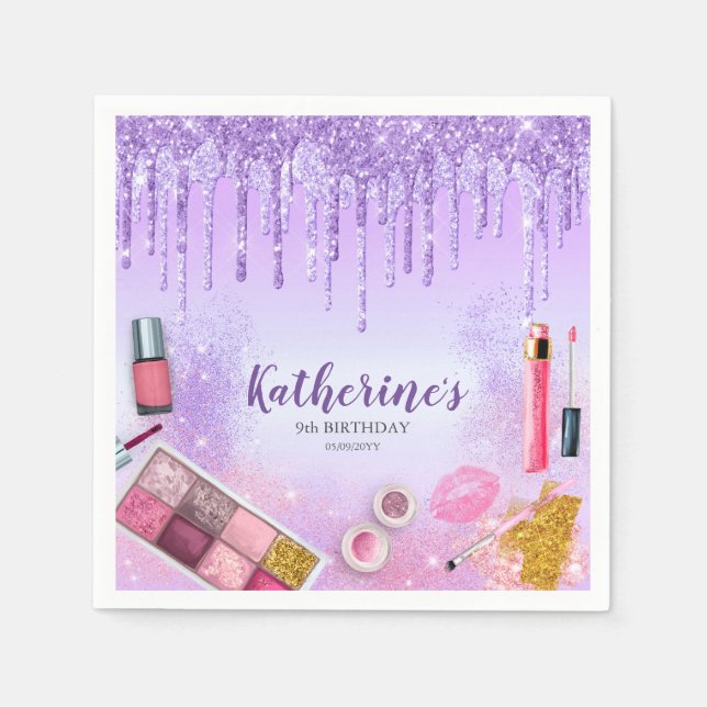 Serviette En Papier Fête spa Glam Girl Anniversaire Salon de fête viol (Devant)