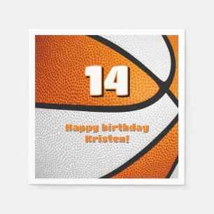 Serviette En Papier fête sportive de basketball pour filles orange bla