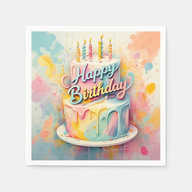 SERVIETTE EN PAPIER " FÊTE SUCRE " (Devant)