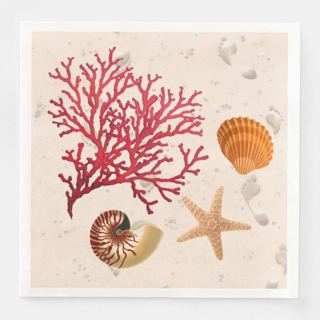 Serviette En Papier Fête sur la plage (Devant)