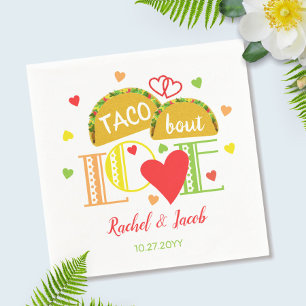 Serviette En Papier Fête Taco à propos d'amour Colorée Fête de fiançai