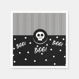 Serviette En Papier Fête Tête de Mort Boo Fantaisiste Halloween Noir e