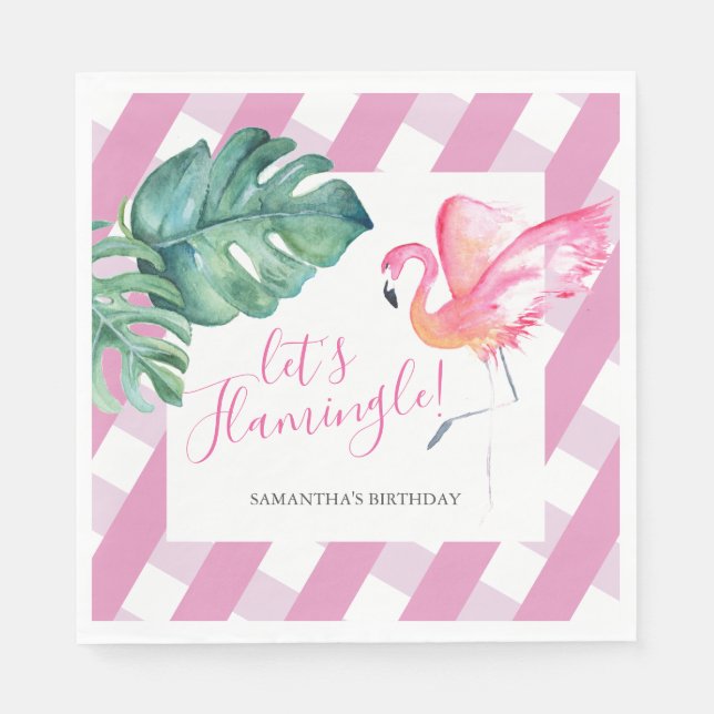 Serviette En Papier Fête Tropical Personnalisé Anniversaire Napkins (Devant)