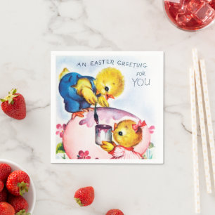 Serviette En Papier fête vintage de Pâques