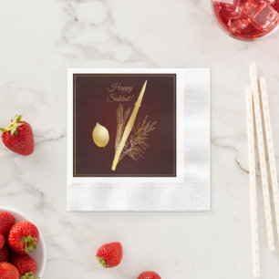 Serviette En Papier Fête vintage de Souccot - Vacances juives Lulav Et