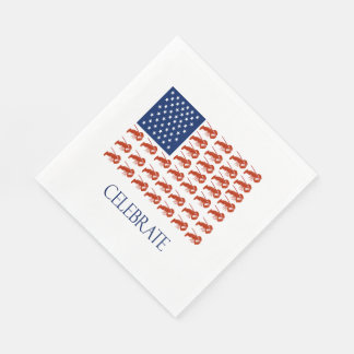 Serviette En Papier Fêter le homard du drapeau américain