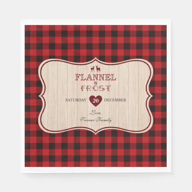 Serviette En Papier Fêtes de Noël de Flannel et de Lumberjack Frost (Devant)