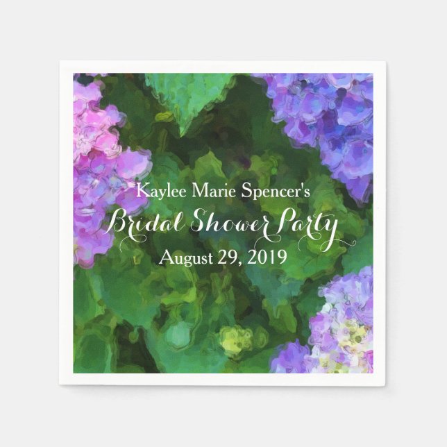 Serviette En Papier Fêtes des mariées Mariages Hydrangeas (Devant)