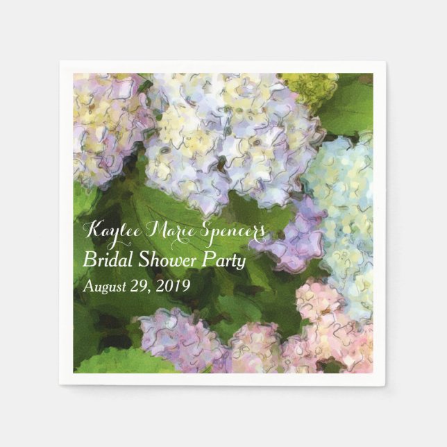 Serviette En Papier Fêtes des mariées Mariages Hydrangeas (Devant)