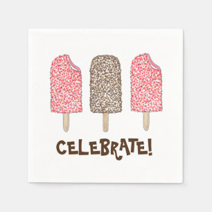 Serviette En Papier Fêtez ! Eclair Crème de glace Popsicles Foin