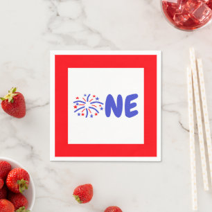 Serviette En Papier Feu d'artifice 1er anniversaire