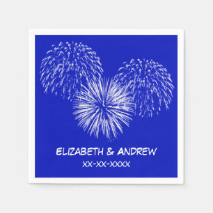 Serviette En Papier Feu d'artifice, Arrière - plan Royal Blue, Nom Mon