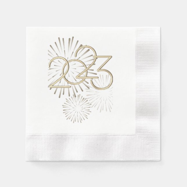 Serviette En Papier Feu d'artifice du Nouvel An 2023 (Devant)