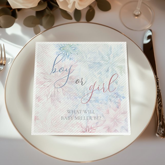 Serviette En Papier Feu de neige rose d'hiver pour garçon ou fille (Créateur téléchargé)