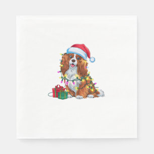 Serviette En Papier Feu de Noël Chapeau de Noël Chien Tibétain Espagno
