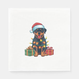 Serviette En Papier Feu de Noël Feu de Noël Feu de Noël Rottweiler Chi