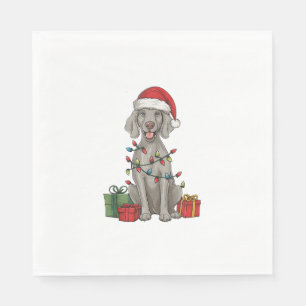 Serviette En Papier Feu de Noël Feu de Noël Feu de Noël Weimaraner Chi