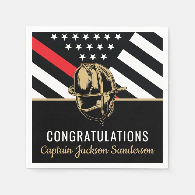 Serviette En Papier Feu de pompier Parti de la retraite Flaman Red Lin (Devant)