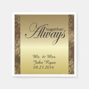 Serviette En Papier Feu d'Mariage d'or