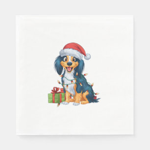 Serviette En Papier Feu Noël Chat de Noël Kooikerhondje Chien Noël