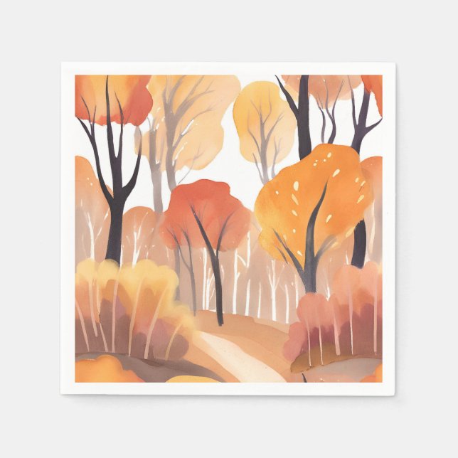 Serviette En Papier Feuillage d'automne (Devant)