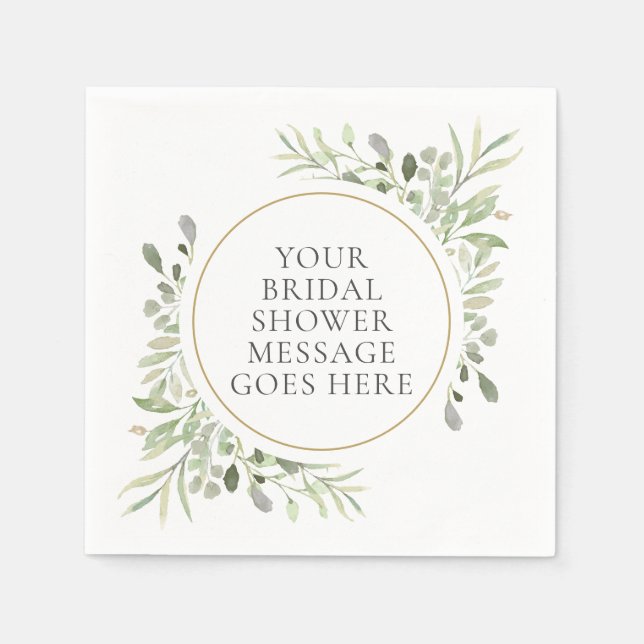 Serviette En Papier Feuillage d'eucalyptus verdure Fleurs de mariage (Devant)