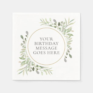 Serviette En Papier Feuillage doux de eucalyptus pour anniversaire