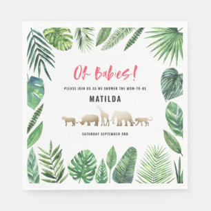 Serviette En Papier Feuillage tropical + partie de baby shower
