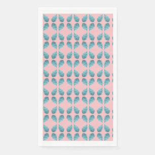 Serviette En Papier Feuille Bleu Vert - Motif Botanique