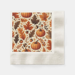 Serviette En Papier feuille/citrouille/cavernes Automne