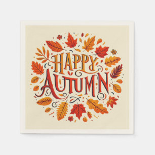 Serviette En Papier feuille classique et automne heureux