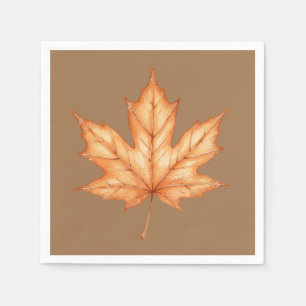 Serviette En Papier Feuille d'automne à l'aquarelle pour l'Action de g