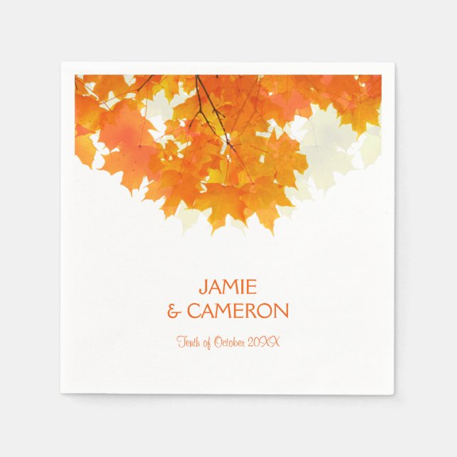 Serviette En Papier Feuille d'automne Maple Mariage Mariage (Devant)
