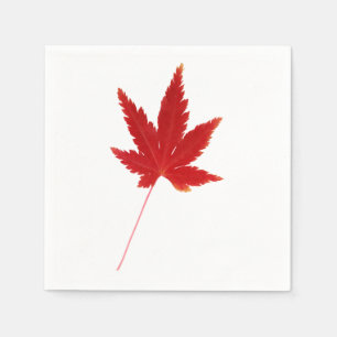 Serviette En Papier Feuille d'automne rouge unique