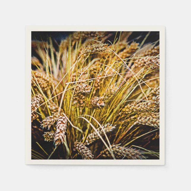 Serviette En Papier Feuille De Blé - Merci (Devant)