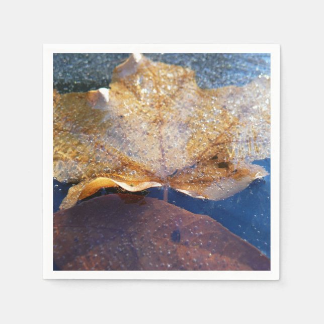 Serviette En Papier Feuille de érable jaune gelée Automne Nature (Devant)