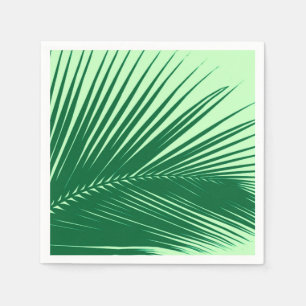 Serviette En Papier Feuille de palme - émeraude et vert citron