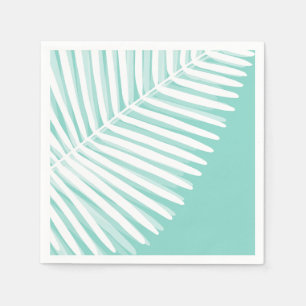 Serviette En Papier Feuille de palme monochrome tropicale