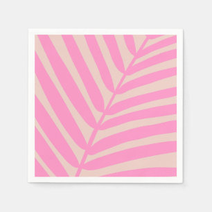 Serviette En Papier Feuille de palme rose