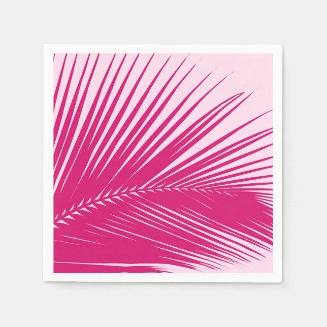 Serviette En Papier Feuille de palme - rose magenta (Devant)