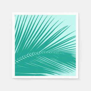 Serviette En Papier Feuille de palme - Turquoise et aqua