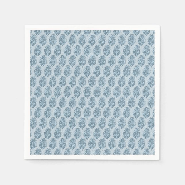 Serviette En Papier Feuille de palmier bleu clair (Devant)