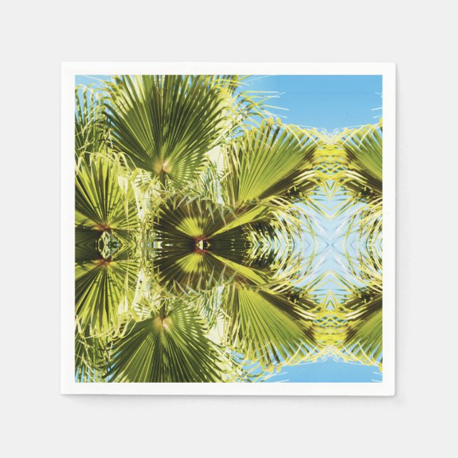 Serviette en papier feuille de palmier vert tropic (Devant)