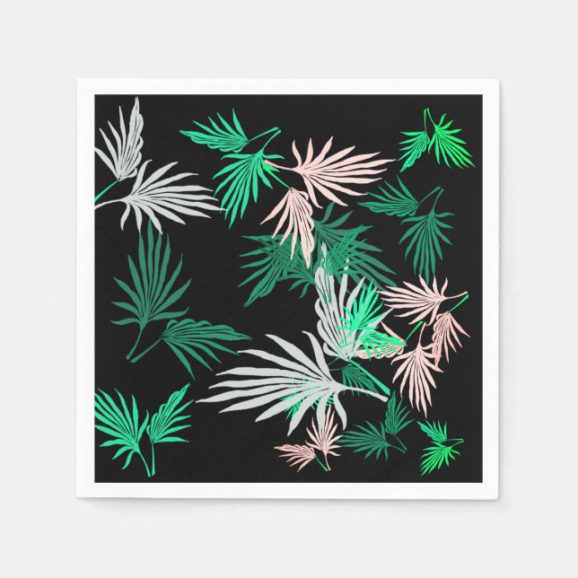 Serviette en papier feuille de palmier verte pâle  (Devant)