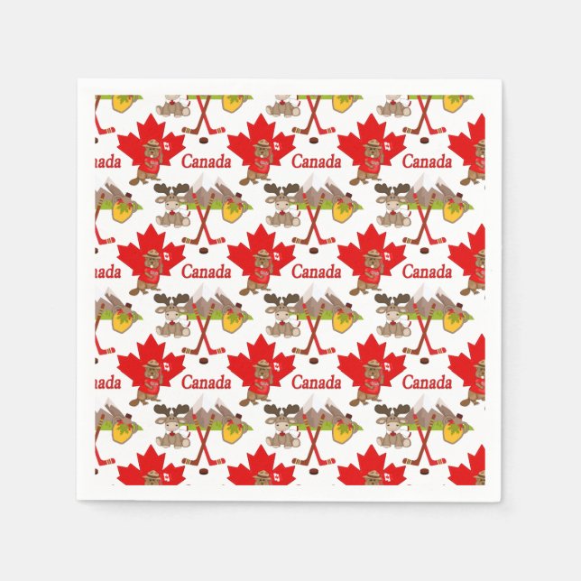 Serviette En Papier Feuille d'érable canadienne (Devant)
