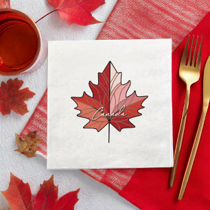 Serviette En Papier Feuille d'érable canadienne contemporaine ID1071