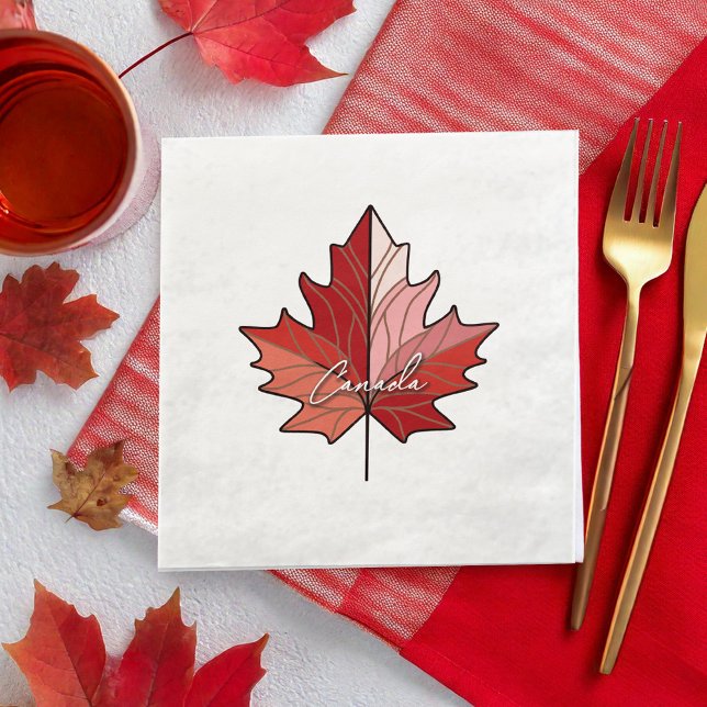 Serviette En Papier Feuille d'érable canadienne contemporaine ID1071 (Créateur téléchargé)